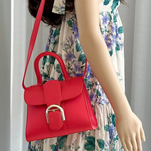 Authentic Delvaux Box Calfskin Mini Brilliant Satchel Red - Picture 16 of 16